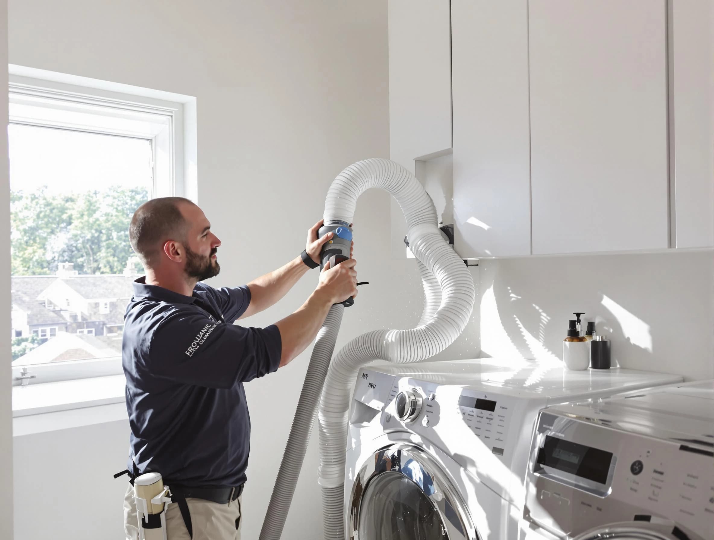 Certified Denver Dryer Vent Cleaning technician performing dryer vent cleaning in Denver