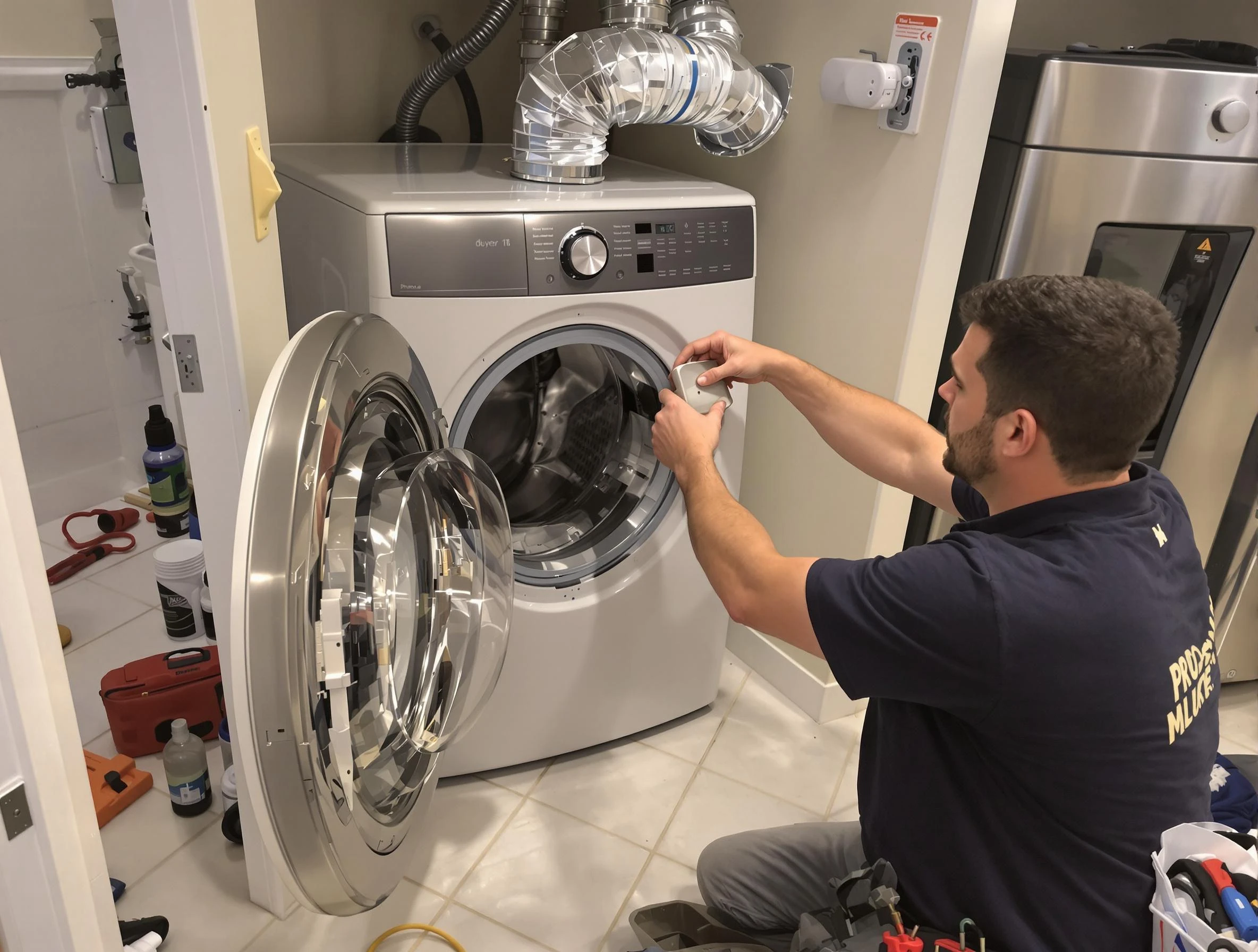 Denver Dryer Vent Cleaning technician performing precise dryer vent hose installation in Denver