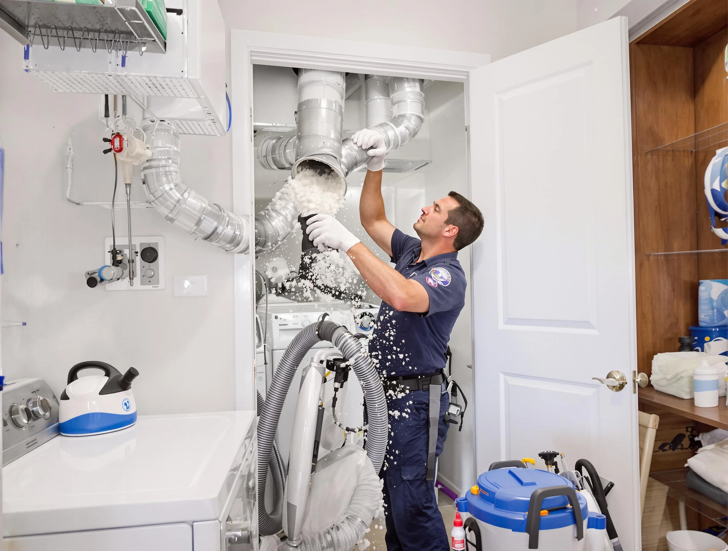 Denver Dryer Vent Cleaning technician delivering thorough residential dryer vent cleaning service in Denver